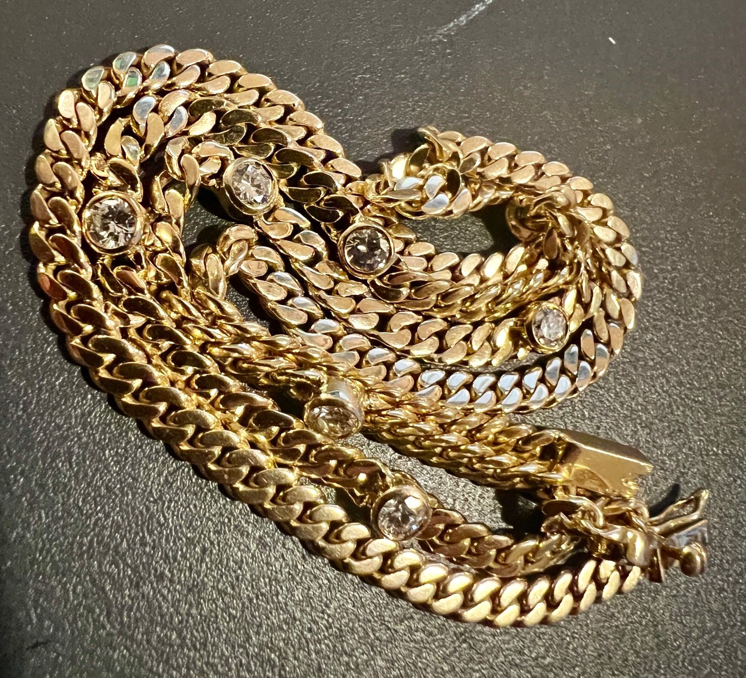 Colliers: Gold-Collier 14K mit 7 Diamanten – D'occasion à Chur par Penting1935 2