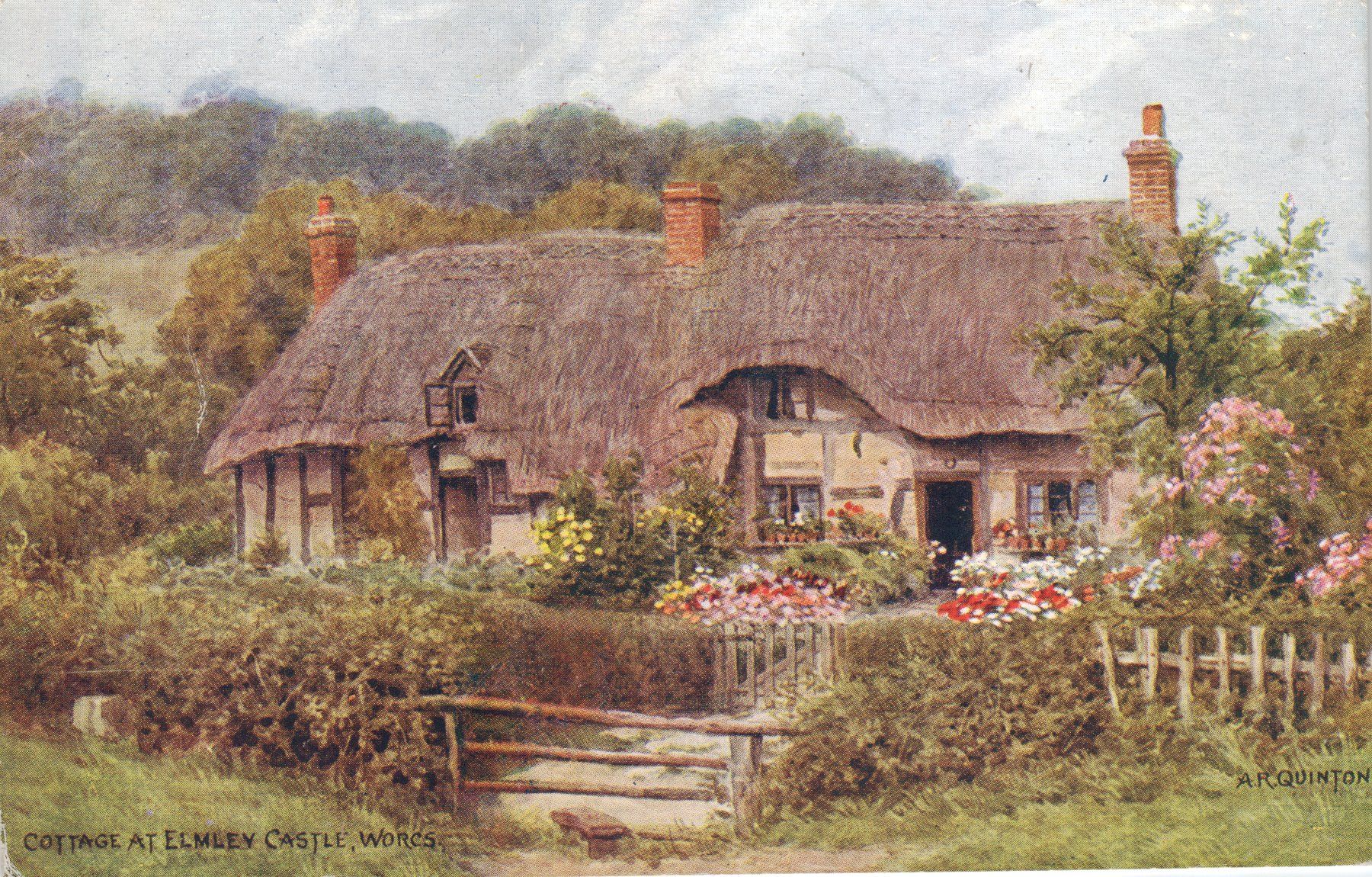 Cartoline postali: Cottage at Elmley Castle , Worcs – Usato da Tavannes venduto da Zitume