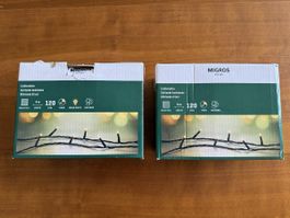 2x Lichterkette Migros Home 120 LEDs 9m Solar Neu