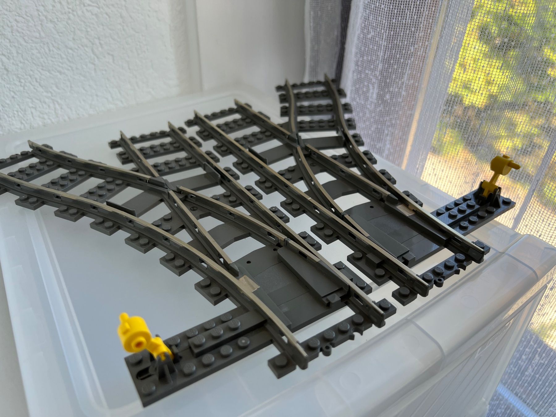 Lego Giocattoli: LEGO System 9v Weichen Paar R+L – Usato da Uttigen venduto da sonorsonic 1