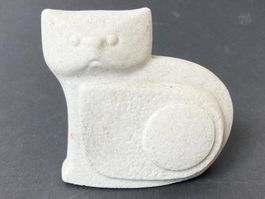 Marbell Katze Sandsteinguss Stone Art Belgium Vintage