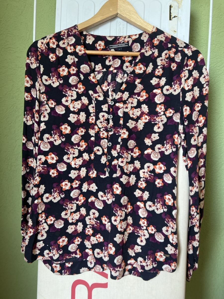 Camicette: Tommy Hilfiger Bluse, Grösse 2, Blumenmuster, Herbst – Usato da Zürich venduto da Vasu05