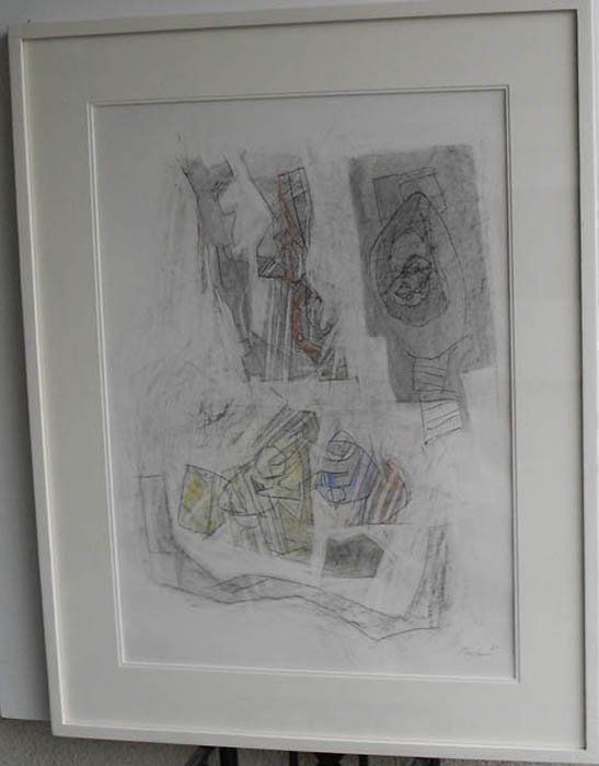 Gemälde: BODMER Walter. GOUACHE (Mischtechnik) Abstrakte Komposition – Gebraucht aus Basel von basilisk04