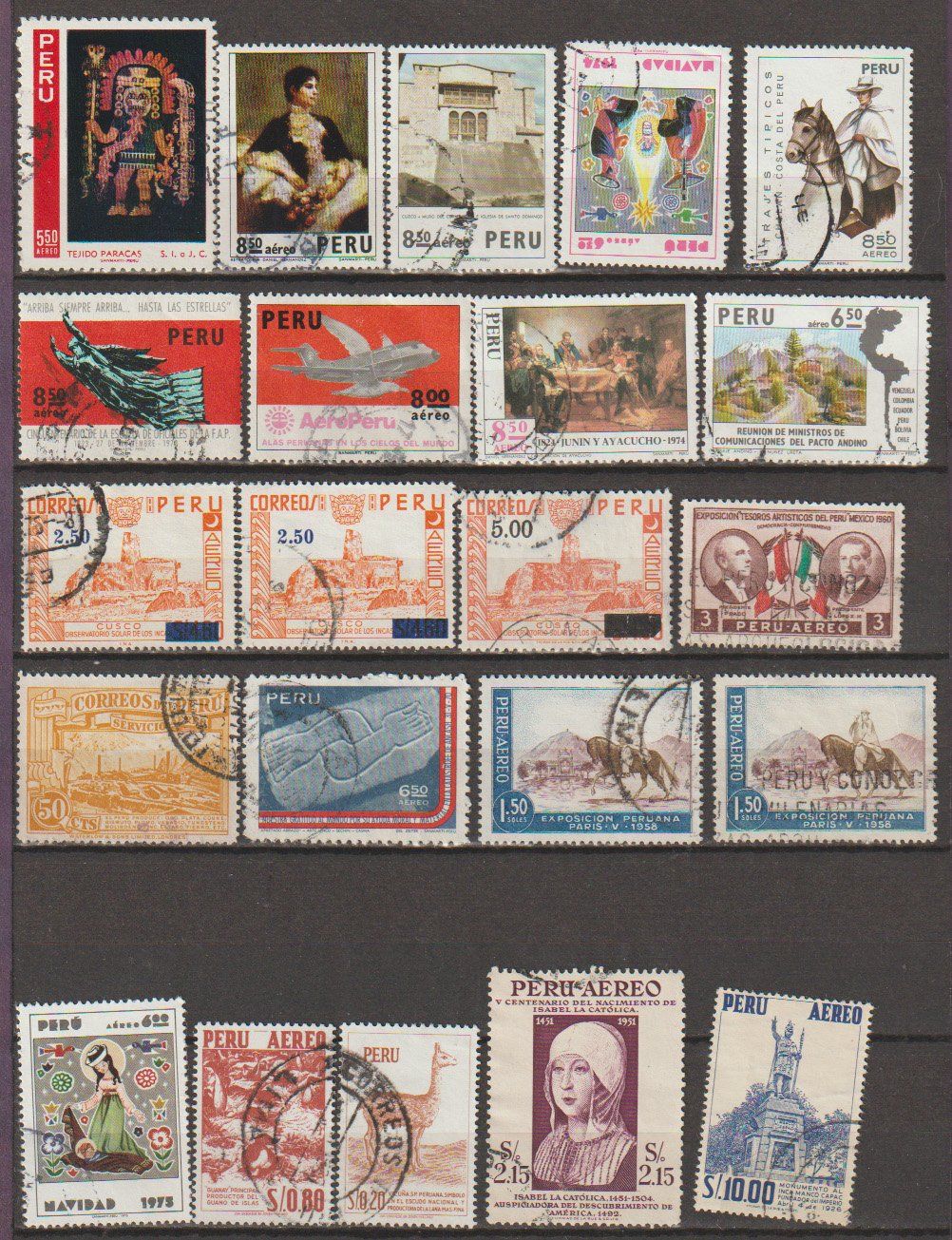 Alle Briefmarken: Pérou divers, bon état – Gebraucht aus Crans-Montana von kira56