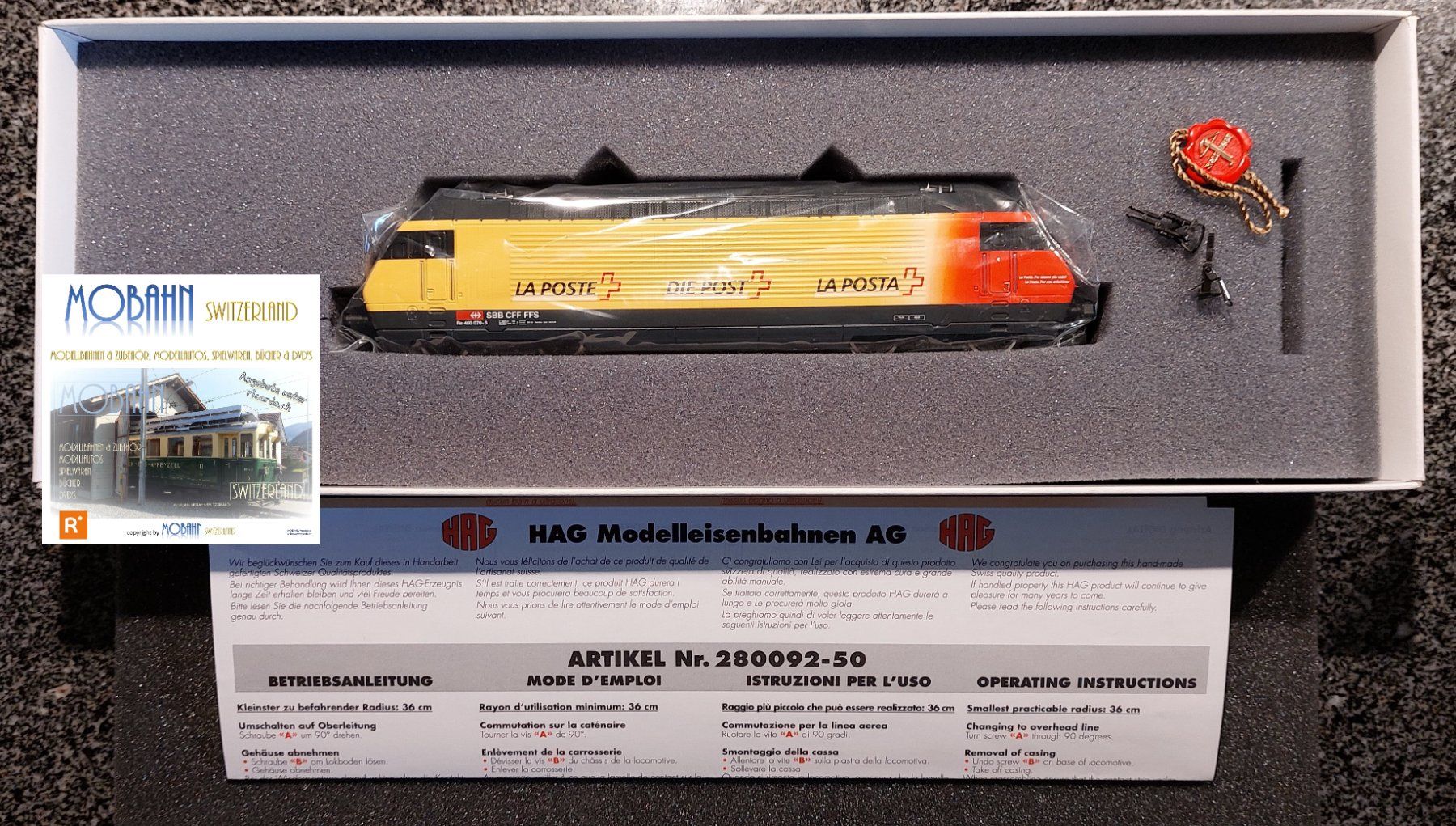 Hag Trains électriques: HAG 281 - Re 460 070-6 "LA POSTE DIE POST LA POSTA" der SBB – Neuf (Voir description) à Rotkreuz par MOBAHN-1zu87