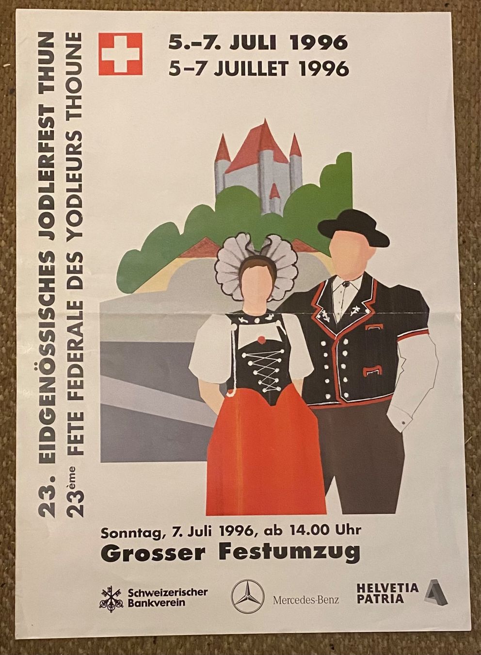 Poster & Bilder: Plakat - 23. Eidgenössisches Jodlerfest Thun 1996 – Gebraucht aus Schnottwil von Chasarmar