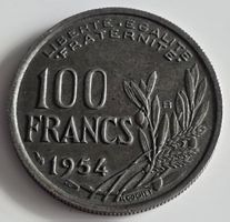 Münze 100 Francs Frankreich 1954 gebrauchter Zustand
