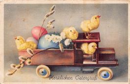Herzlichen Ostergruss, deutsche Karte Zensurstelle gel. 1945