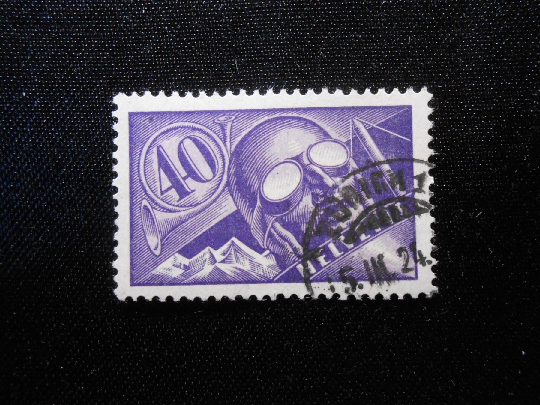 Alle Briefmarken: CH ZNr 7  40C  Flugpost  1923   Z CHF 85 – Gebraucht aus Hallwil von pkaiser44 1