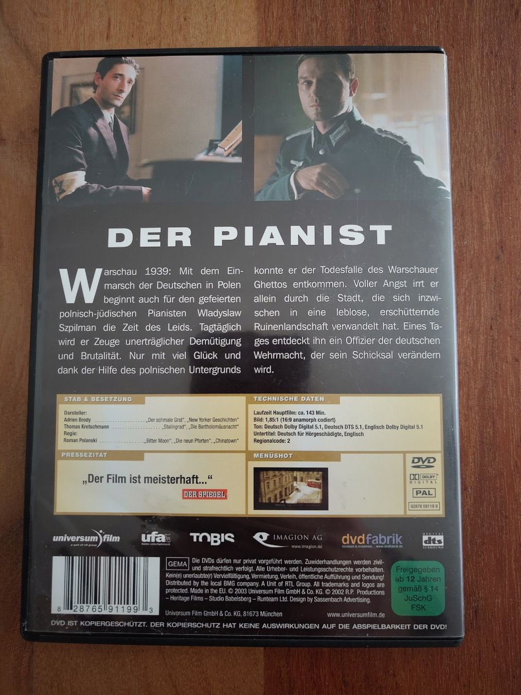 Tutti i DVDs: Film "Der Pianist" – Usato da Bern venduto da mwa_xj5p 1