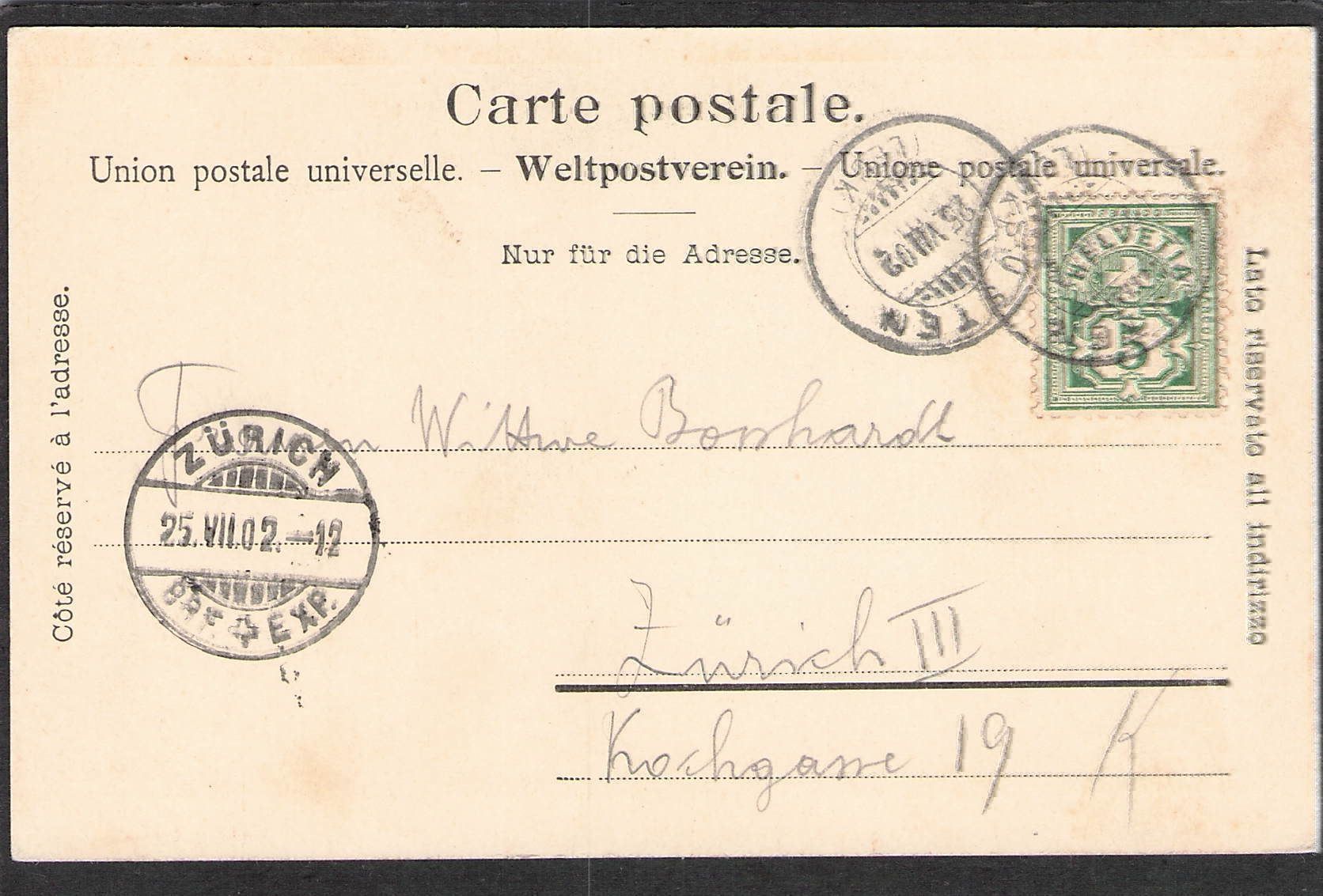 Cartoline postali: AK. VS Loèche-Ville , Château , 1902 – Usato da Reichenburg venduto da ibiza18 1