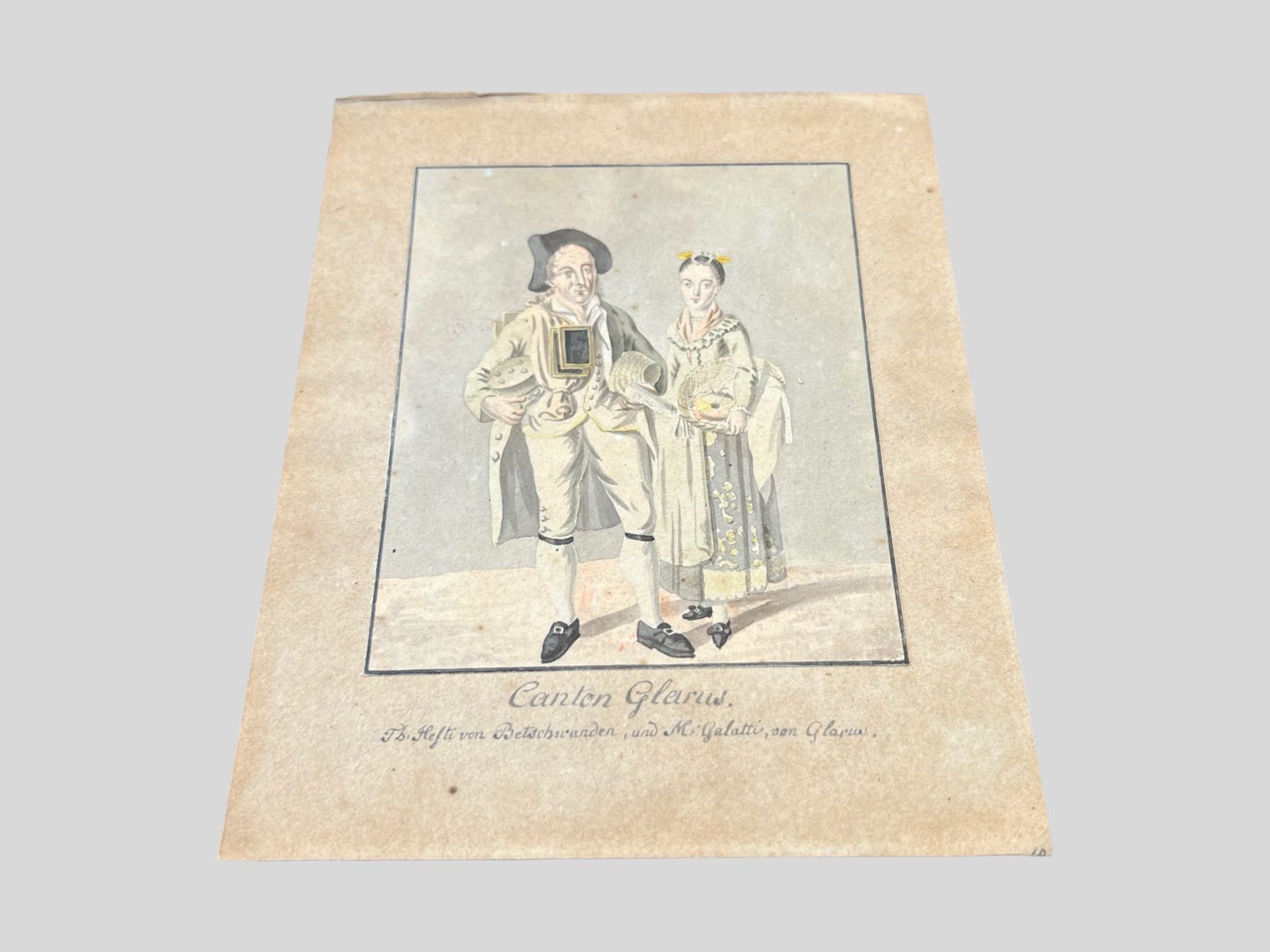 Dipinti: AB 1.- Aquarell - Glarus - 18. Jh. – Usato da Wohlenschwil venduto da Amadeus-Auctions 2
