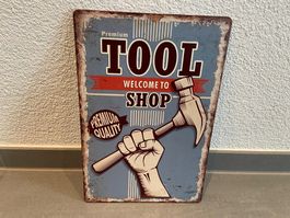 TOOL SHOP VINTAGE BLECHSCHILD NEU 1 Pcs.