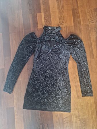 Dunkles, sehr kurzes Gothic Samtkleid, Dark in Love, Gr. M