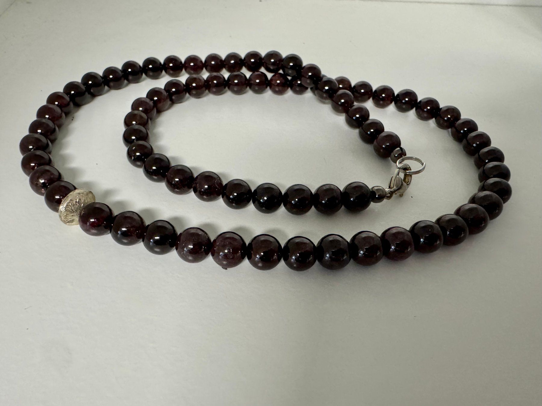Catenine: Halskette Granat mit Scheibe 925silber. – Nuovo (secondo la descrizione) da Biberist venduto da tl-schmuck 1