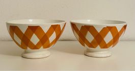 Bol Sarreguemines Ecossais Fayence Frankreich 2er Set