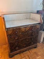commode bois et marbre