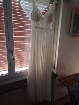 Abito da sposa pizzo & perline, taglia 38/40