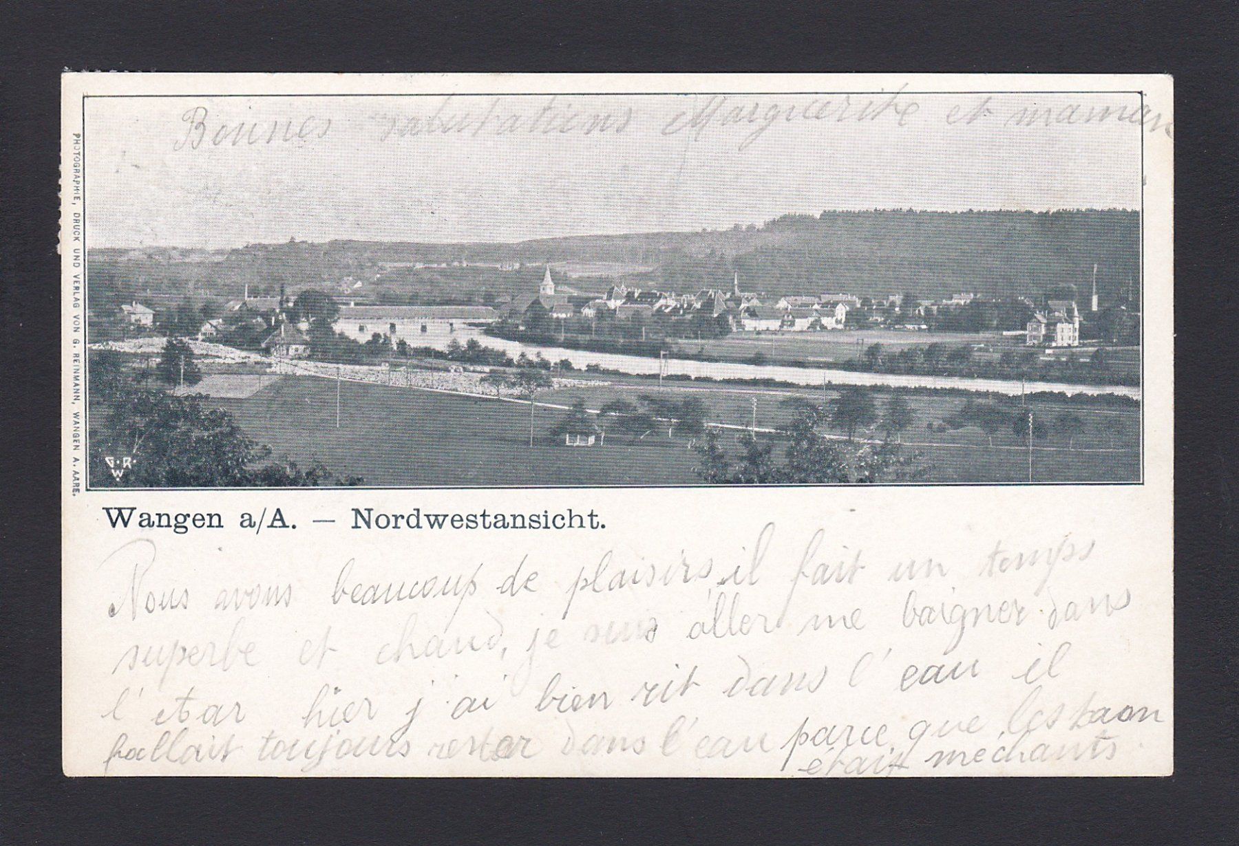 Cartoline postali: WANGEN a.A. - Nordwestansicht, 1911 – Usato da Reiden venduto da cinfis