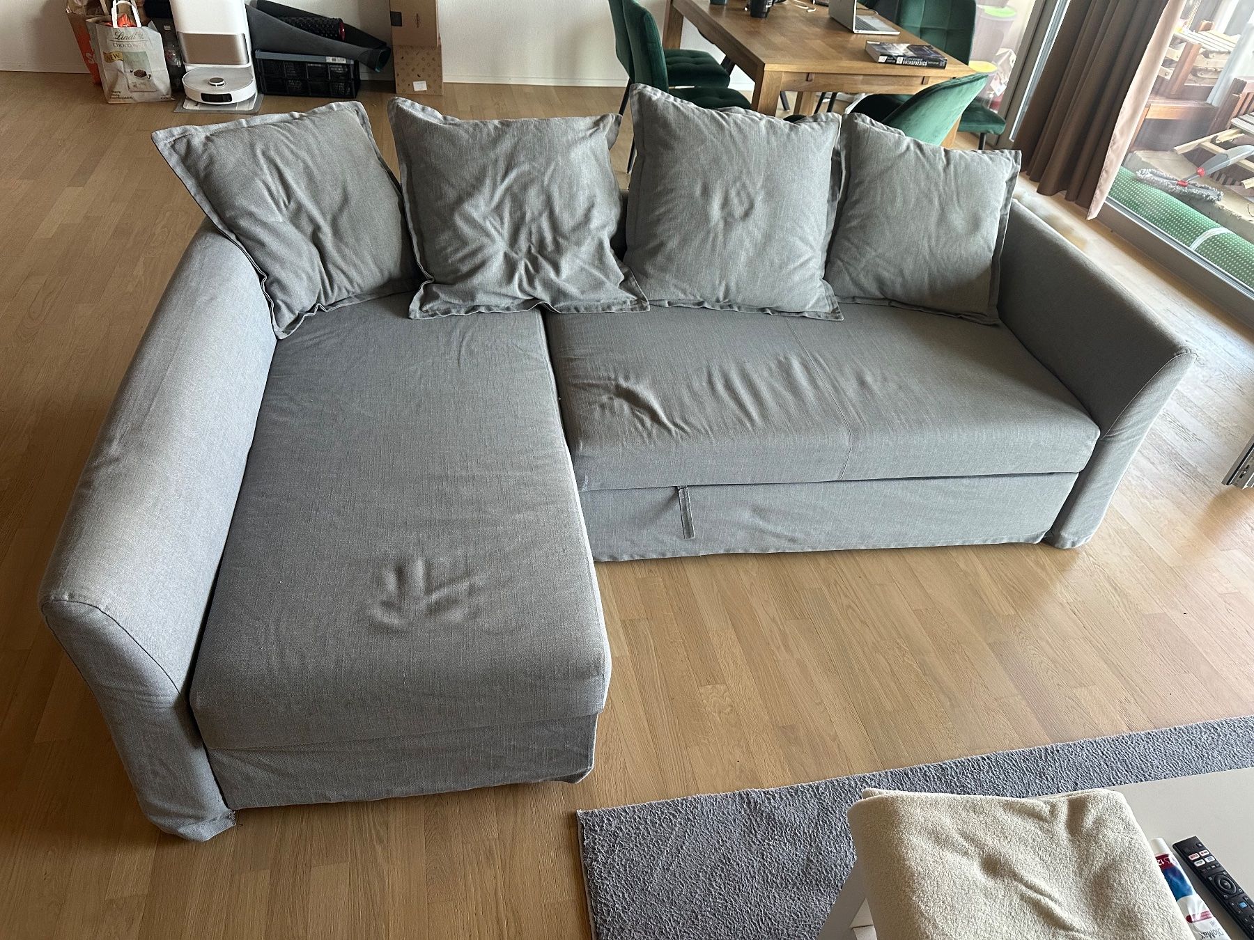 Ikea Sofas: Corner sofa grey with chaise longue acceptable condition – D'occasion à Mels par mic_lz26 2