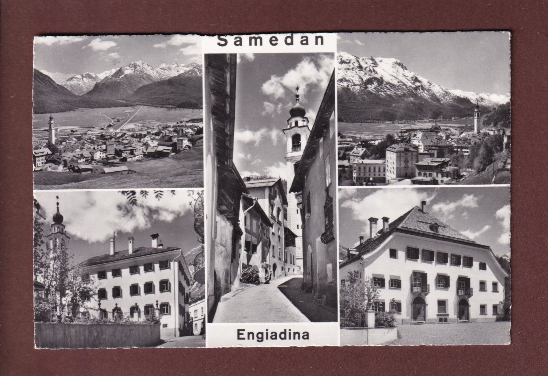 Cartoline postali: SAMEDAN - 5 Bilder - 1963 – Usato da Pully venduto da nicecards