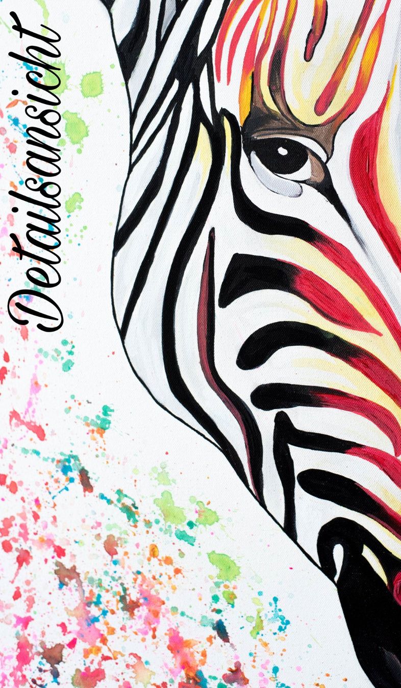 Dipinti: Acrylbild abstrakt Zebra Tier bunt Unikat – Nuovo e nell'imballaggio originale da Rheinau venduto da Sussel 2