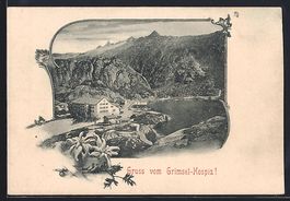 Grimsel, Ansicht vom Hospiz zwischen Ber