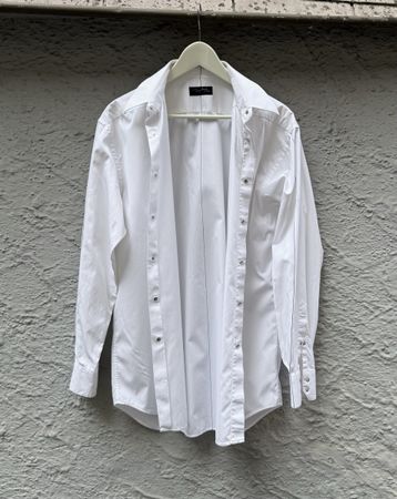 Thierry Mugler Hemd weiss mit Druckknöpfen Grösse L