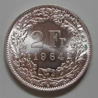 068 CH, 2 FRANKEN 1964 B , SILBER, -unz