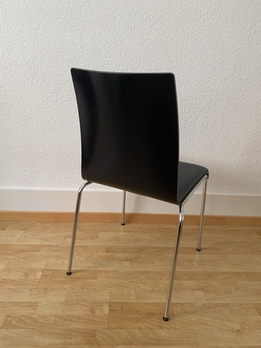 Stühle: 6x Stühle, schwarz und lederbespannt – Gebraucht aus Bern von joxter 1