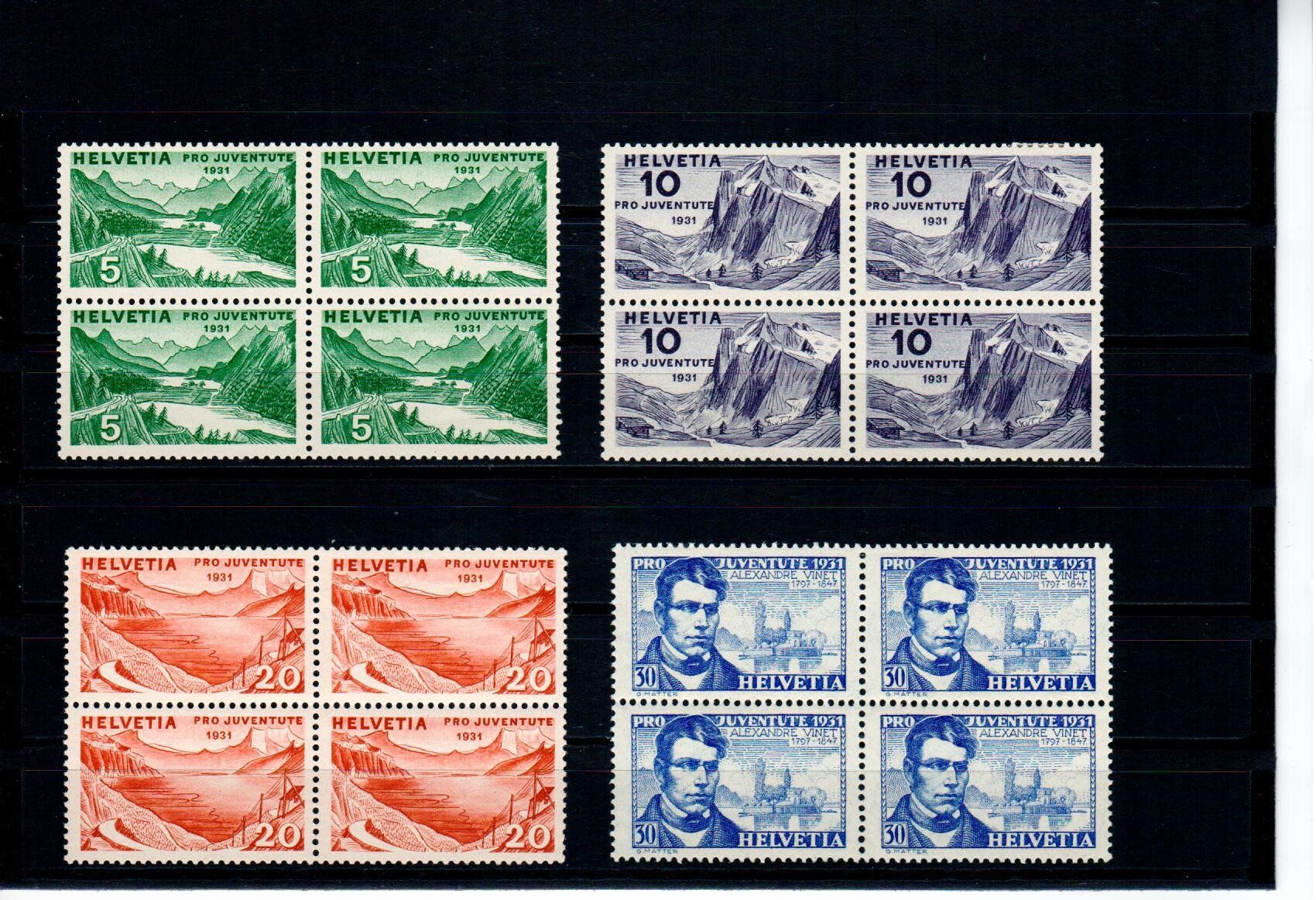 Alle Briefmarken: PJ 1931 4er Blöcke ** – Gebraucht aus Wolhusen von Curver9