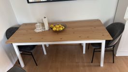 Esstisch Holzplatte weiss, gebraucht mit Gebrauchsspuren