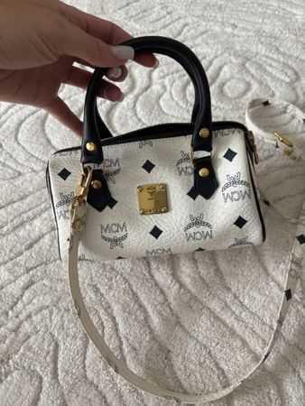 MCM Speedy/Bostonbag Mini Signature Weiss Canvas