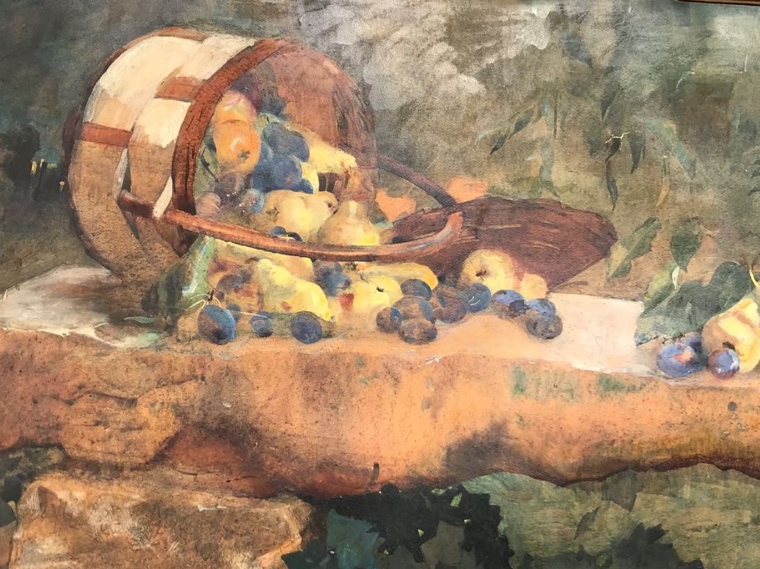 Dipinti: Frank Behrens Früchtestilleben Tempera auf Karton – Usato da Zürich venduto da timeless.tones 1