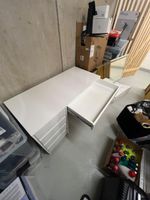 Stylish white makeup desk with mirror