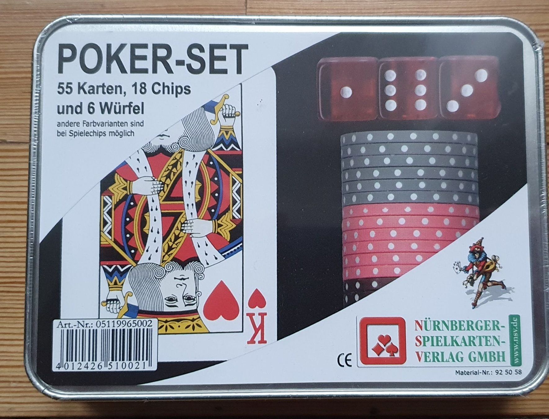 Giochi: Poker-Set in Metallgeschenkdose OVP – Nuovo e nell'imballaggio originale da Meinisberg venduto da Steiner31 2