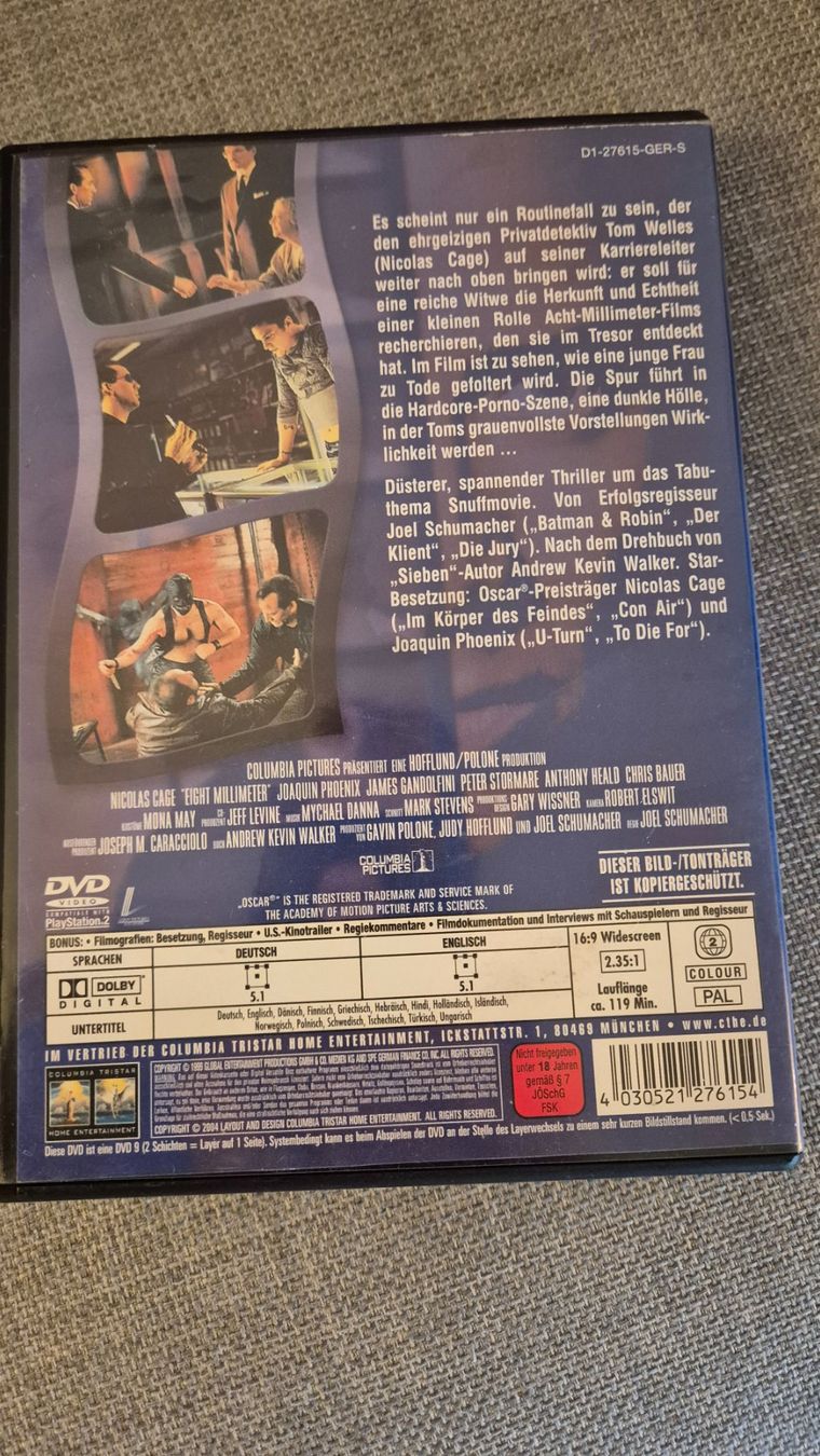 Tutti i DVDs: DVD - Acht Millimeter 8 MM – Usato da Elsau venduto da 1995staub 1