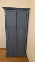Holz-Kleiderschrank / Garderobenschrank - Blau