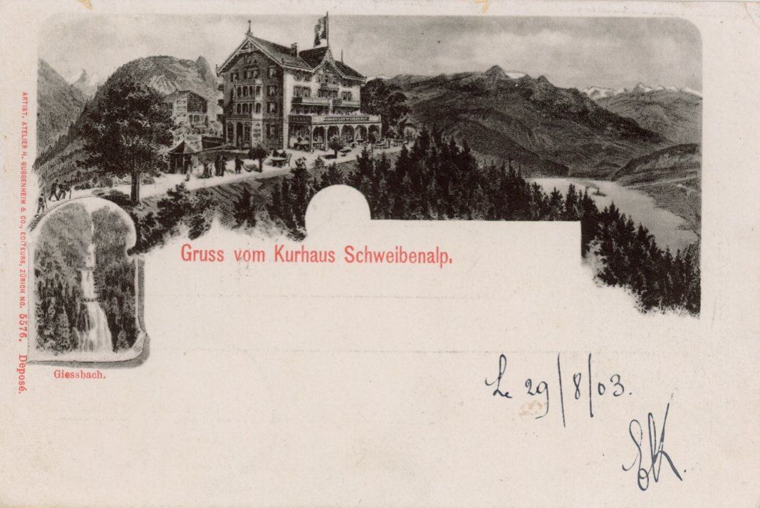 Cartoline postali: Schweibenalp   BE  ob Brienz      um 1903 – Usato da Brig venduto da Valcards54