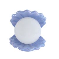 Vintage Muschellampe mit Perle – Irisierendes Lila