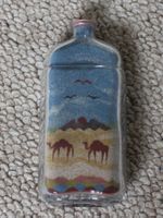 Sandbilder Flasche, Kamel Motiv, Handarbeit, Deko.