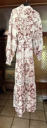 Kleid bedruckt weiss/rot Grösse unbekannt guter Zustand