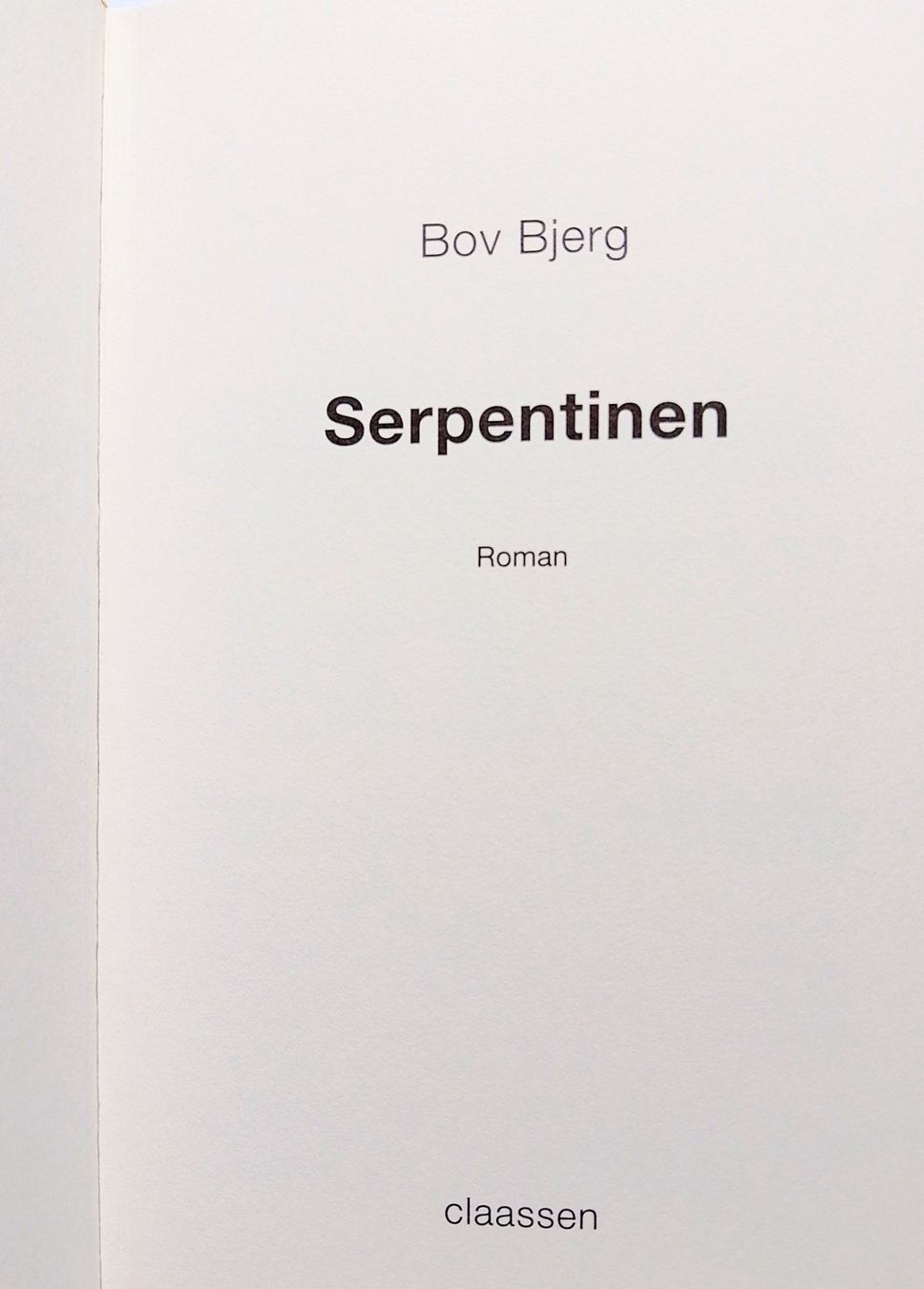 Libri: Bov Bjerg: Serpentinen . Roman – Usato da Zürich venduto da Flitzi2005 3