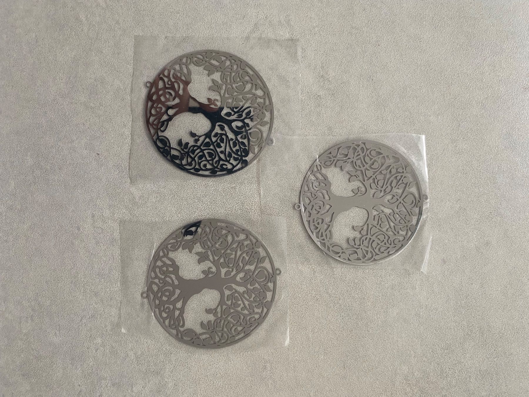 Tutte le decorazioni: 3x Baum des Lebens Metal 9,5 cm – Nuovo e nell'imballaggio originale da Spreitenbach venduto da Brockiland-Flohmarkt 1