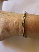 Tennisarmband 925 mit weissen und gruenen Zirkonia
