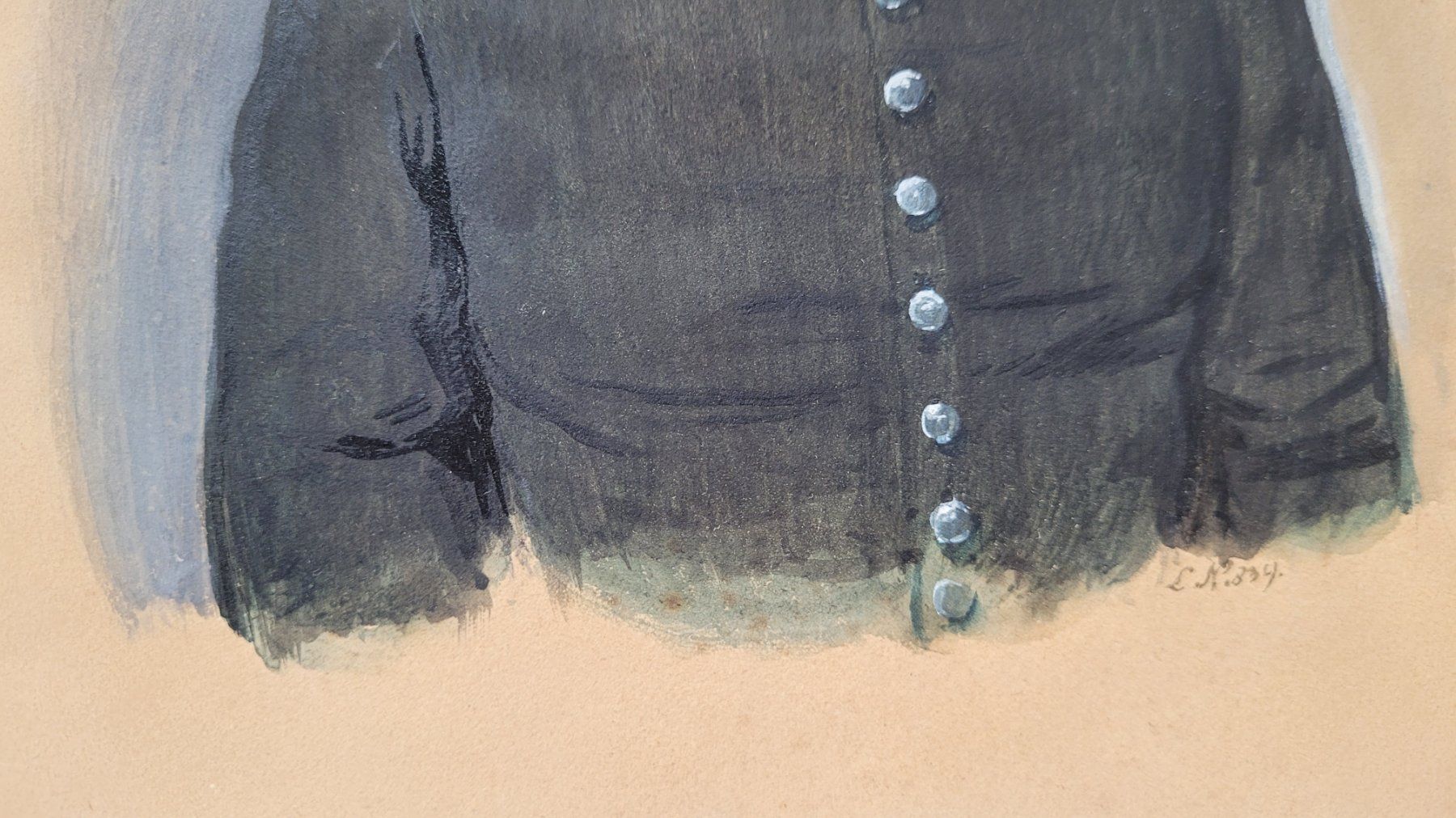 Gemälde: Meisterliches Tempera Gemälde Portrait Monogramm L.N. 1839 – Gebraucht aus Basel von Roberto002 2