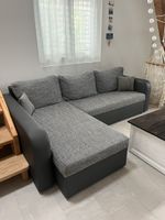Ecksofa grau Kunstleder guter Zustand