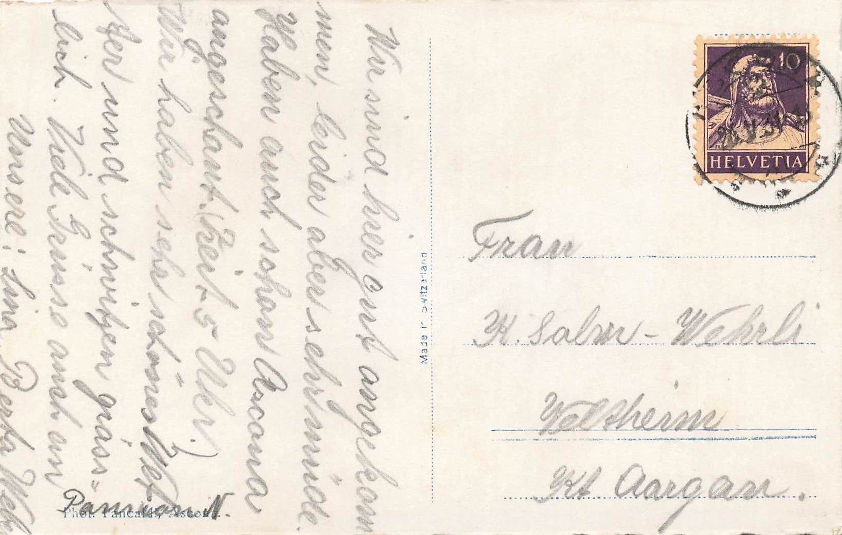 Cartoline postali: Ascona – Usato da Biasca venduto da Blenio71 1
