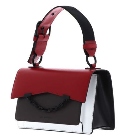 Karl Lagerfeld Tasche, neuwertig, rot-braun-weiss