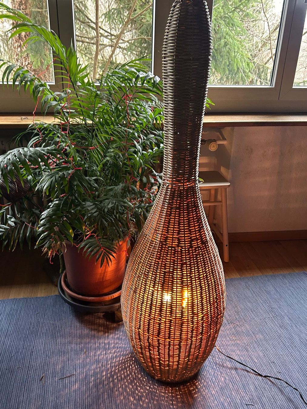Lampade: Vintage Rattan Stehlampe – Usato da Schaffhausen venduto da amwr 1